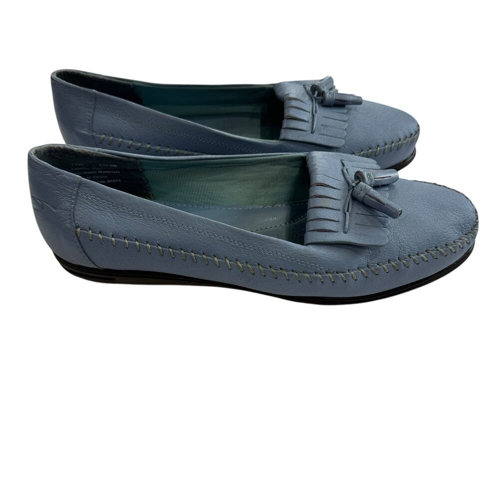 Dr. Scholl's Blue Tassel Leather Loafer SZ 11W Double Air Pillo Insoles - Picture 2 of 15